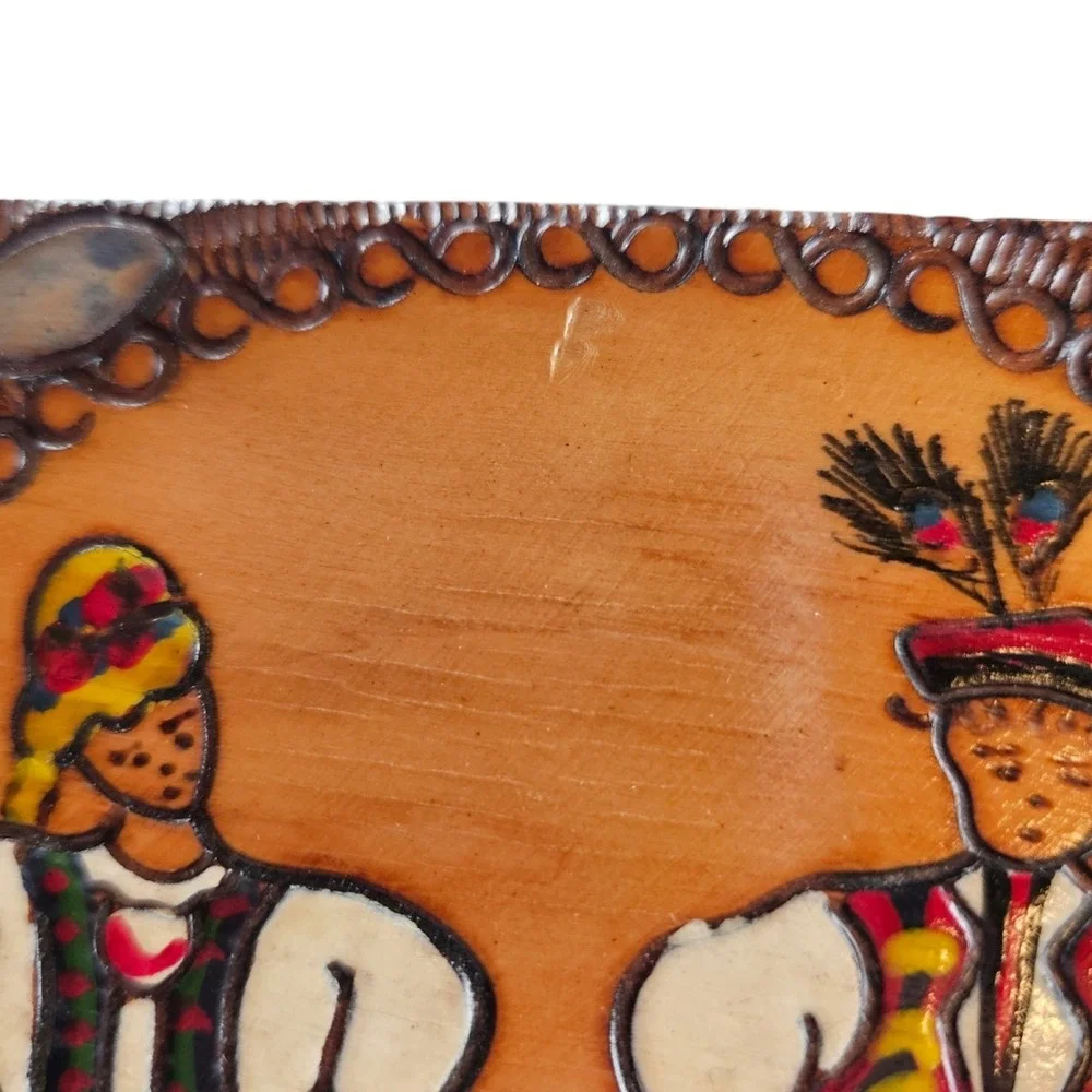 Vintage Floral Wooden Jewelry Trinket Cigar Box Soviet Russia Theme